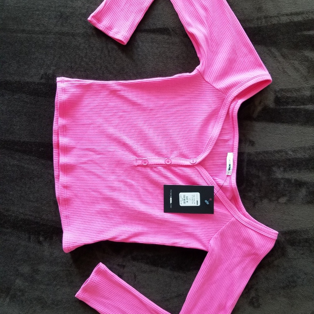 Pink crop top l/s